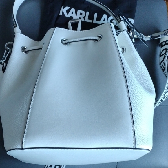 Karl Lagerfeld White Shoulder Bag with Embellishments - Picture 6 of 9